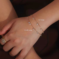 Luna Grace – 7 Diamonds Gold Bead Bracelet