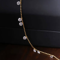 Luna Grace – 7 Diamonds Gold Bead Bracelet