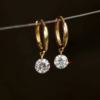 Starlet Drop – Drilled Diamond Charm Earrings