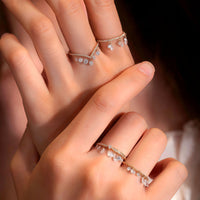 Luna Drip – Pear Shaped Drilled Diamond Ring