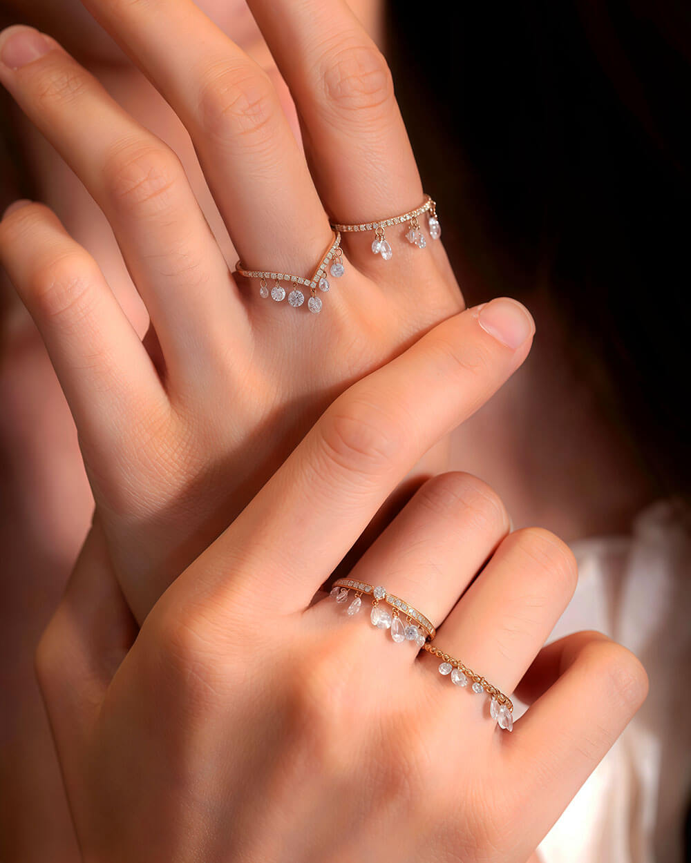 Luna Drip – Pear Shaped Drilled Diamond Ring