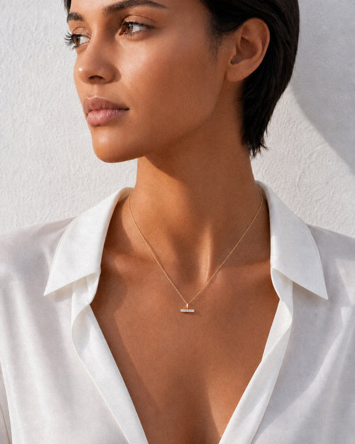 Aveline Small Diamond T Bar Necklace