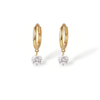 Starlet Drop – Drilled Diamond Charm Earrings
