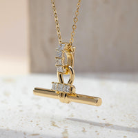 Vela Princess Lab Diamond T Bar Pendant
