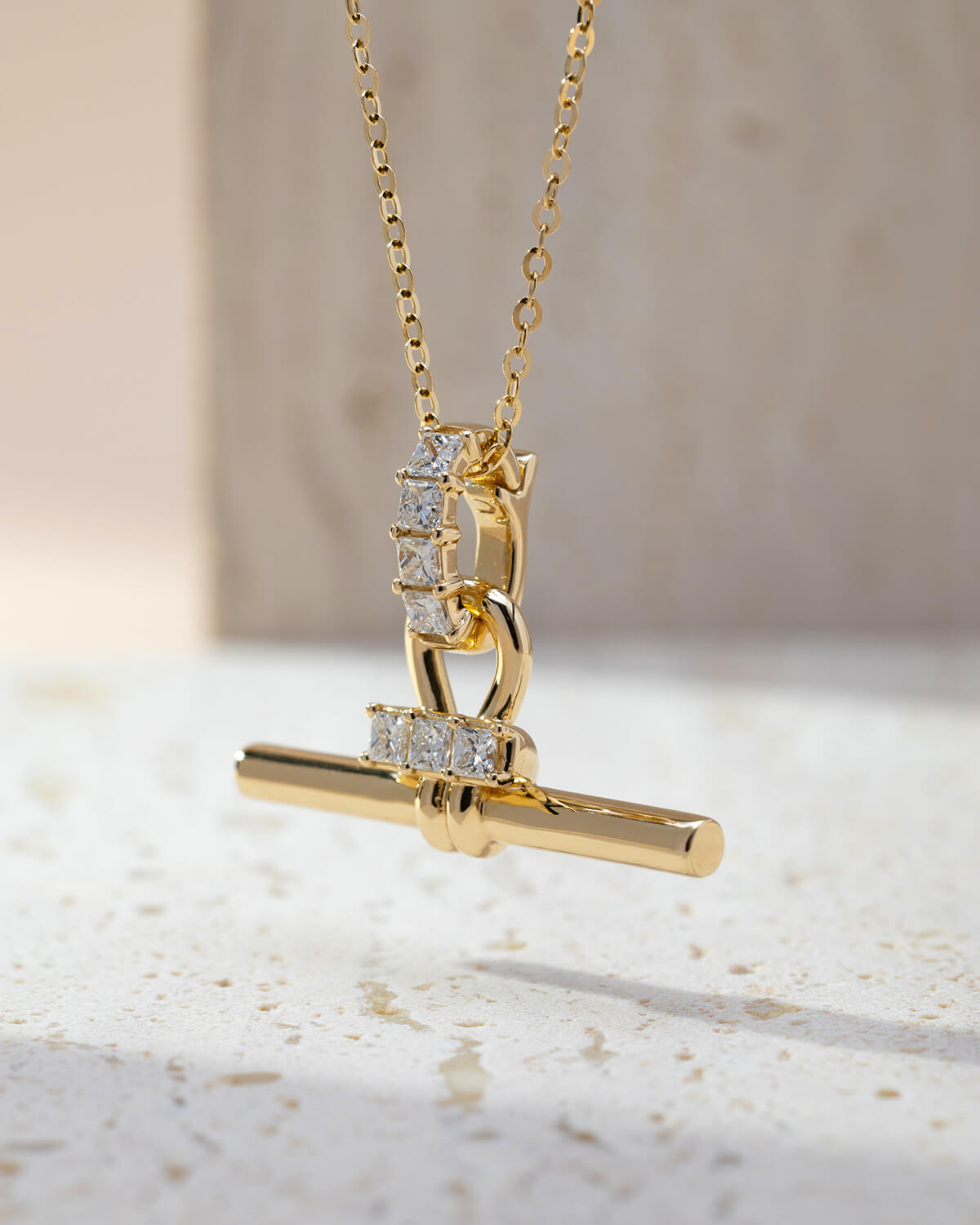 Vela Princess Lab Diamond T Bar Pendant