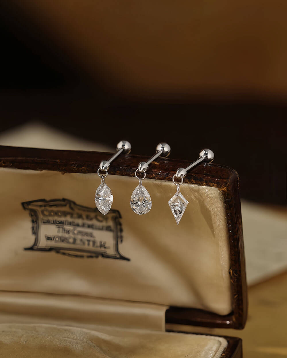 Mira Shapes – Drilled Lab Diamond Stud Earrings