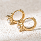 Round Diamond Huggie Earrings