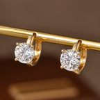 Round Diamond Huggie Earrings