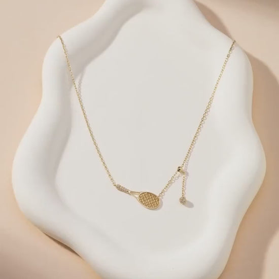 Solea Diamond Tennis Racket Necklace