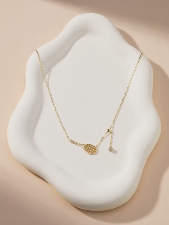 Solea Diamond Tennis Racket Necklace